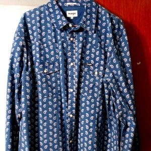 NWOT Mens Wrangler Western Shirt Paisley